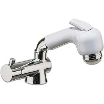 Mezclador Monocomando con Ducha Blanca y Manguera
