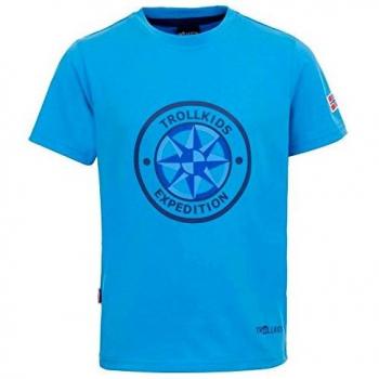 Trollkids Camiseta Windrose para Niños con Protección UV de Secado Rápido, Color Azul Medio Talla 3 años