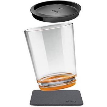 Silwy Magnetic Drinking Cup with Lid - Non-Slip, Shatter-Proof Plastic - Hup Orange (250 ml)