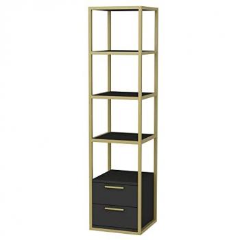 Librería de Tablero de Aglomerado Rechapado en Melamina Color Oro Antracita 100% WELLHOME
