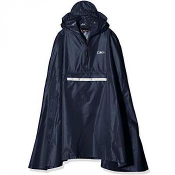 CMP Kids Cape Fix Rain Jacket - Waterproof Poncho for Boys and Girls - Black/Blue - Model 38X7964