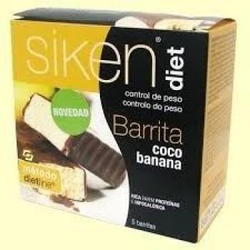 Siken Diet Coconut Banana Bars - Pack of 5 Units (36g each)