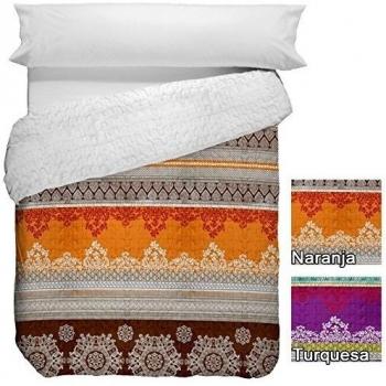 COLCHA DE VERANO - COPRILETTO ESTAMBUL, Color Naranja, Medida Cama 105 · 205x...