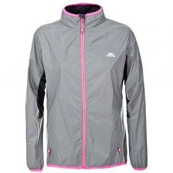 Trespass Lumi Women's Active Jacket - Wind and Waterproof, Size L, Pink/Silver Reflective