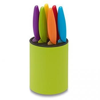 Colored Kitchen Knife Set with Green Block - Ausonia 96427