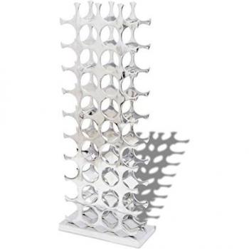 vidaXL Botellero de pie para vino aluminio capacidad para 40 botellas Plateado