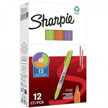 Rotulador permanente Sharpie surtido 12 unidades (verde, morado, naranja)