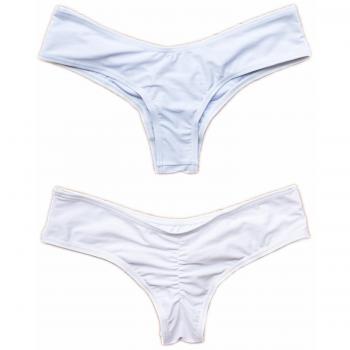 Mujer Sexy Fresco Strappy Fruncido Acanalado Tanga media Trajes de baño Ropa de playa Bikini Bottom Parte inferior del bikini