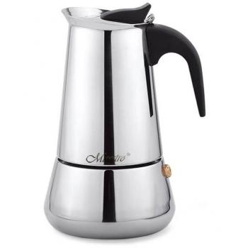 Cafetera Italiana Feel Maestro MR-1660-6 Negro Plateado Acero Inoxidable 18/10 300 ml 6 Tazas