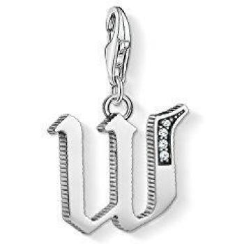 Colgante Charm Letra W de Plata 925 con Zircónia - Thomas Sabo