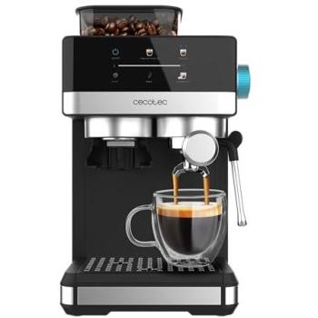 Cafetera Espresso Cecotec Power Espresso 20 Grind 1350W, 20 Bares, Pantalla Táctil, Molinillo Ajustable, Depósito de Agua 1.7L, Espumadora y Sistema Thermob