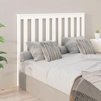 Cabecero para cama blanca 141x6x101cm madera maciza de pino