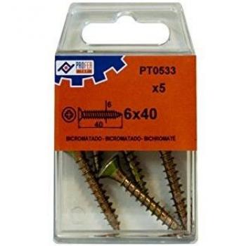 PROFER TOP - Tirafondo C/Plan Pozi Bic C/5 Profer Top 6X40 Mm