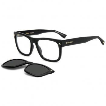 Dsquared2 Black Folding Clip On Sunglasses, Male, Size: 55 MM