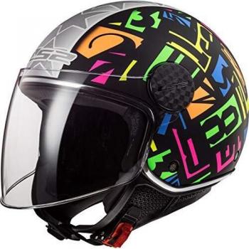 LS2 Casco de moto OF558 SPHERE LUX CRISP Negro HI VIS Amarillo, Negro/Fluo, S