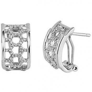 VIDAL & VIDAL Pendientes Plata Circonitas con cierre omega