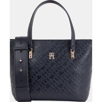 Tommy Hilfiger - Tote mediano con estampado monograma y logotipo frontal