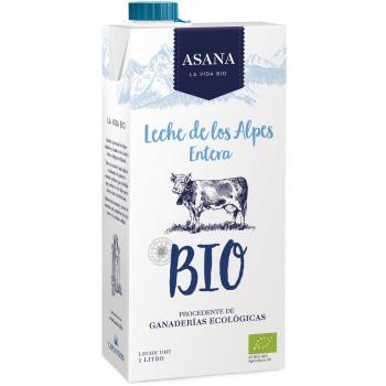 Asana Leche entera ecológica UHT, 6 x 1000ml - - Total: 6000 ml