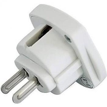 Omega blanco 10 a 250 W 2 Pins viajeros adaptador 10 amperios