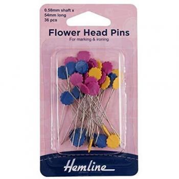 Hemline - Alfileres con diseño en cabeza de flor, 60 unidades