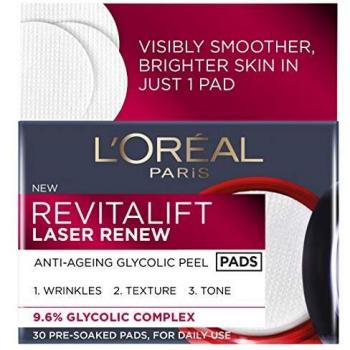 L'Oreal Paris Revitalift Laser Renew - Almohadillas glicólicas antienvejecimiento para pelar