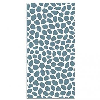 Alfombra Vinílica Antideslizante e Ignífuga Patrón Empedrado Azul 120x160 cm - Ideal para Cocina y Salón
