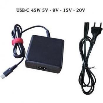 Cargador USB-C 45W 5V a 20V para Smartphone, Tablet y Portátil Multiuso