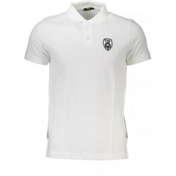 Cavalli Class White Cotton Polo Shirt - XXL, Men's Embroidered Polo Shirt, Size: 2XL