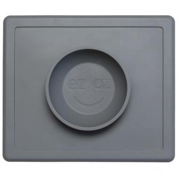 ezpz Happy Bowl 24 meses +. Bol 100% de silicona con mantel individual incorporado para niños pequeños y en edad preescolar. Gris oscuro