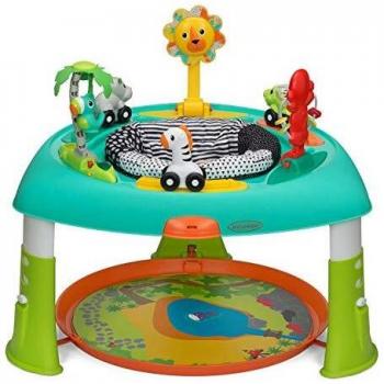 Mesa de Actividades 2 en 1 Infantino - Mesa de actividades multicolor, convertible en mesa de juegos, incluye juguetes interactivos y texturas variadas para el desarrollo sensorial del bebé