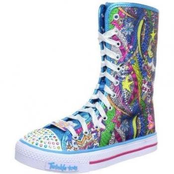 Skechers Shuffles Dizzy Diva Shuffles - Dizzy Diva - K - Botas de tela para niña, color verde, talla 31