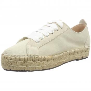 Selected Femme Sfprim Suede Sneaker Espadrilles, Alpargata para Mujer, Beige