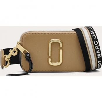 Marc Jacobs The Snapshot Leather Crossbody Bag - Medium Size in Beige