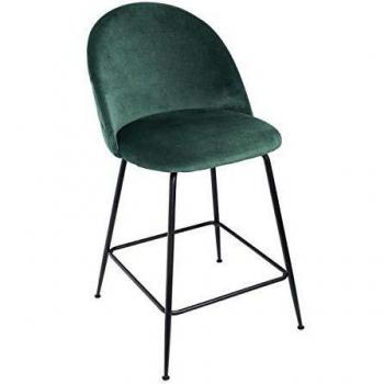 Regalos Miguel - Taburetes Cocina - Taburete Vint Terciopelo Bajo - Verde - Envío Desde España