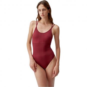 Body de mujer Deva Born Living Yoga, leotardo seamless rojo, talla L