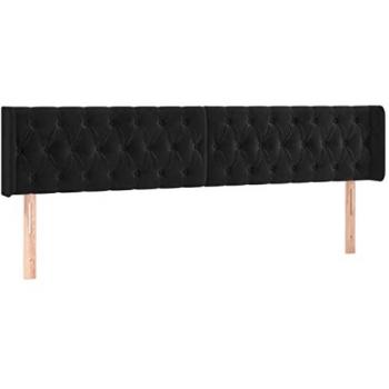 Cabecero con LED de terciopelo negro 203x16x78/88 cm