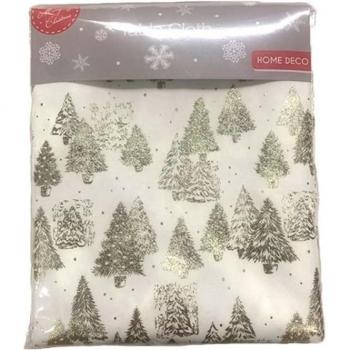 Mantel navideño Home Deco diseño abetos gris 230x140 cm