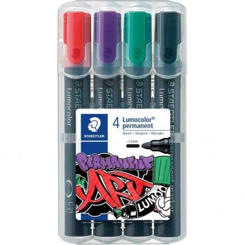 Pack de 4 Marcadores Permanentes Staedtler Lumocolor 352 - Colores Surtidos