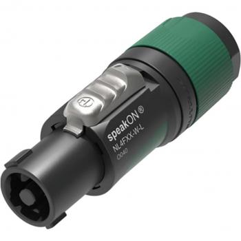Neutrik NL4FXX-W-L 4-Pole speakON Cable Connector, Black-Green, Screw Terminals, Audio Jack Plug, Straight, Number of Pins: 4, Suitable for Cable Dimensions: 10-16mm