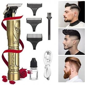 Maquina Cortar Pelo Profesional Hombre,Recortadora de Barba Eléctrica,USB Recargable Barbero Inalámbrico,3 Peines Limitados,Apto para el Hogar y Peluqueros,Regalos San Valentin Hombres