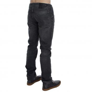 Gray Cotton Regular Low Fit Jeans
