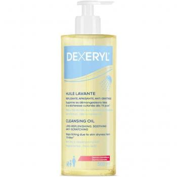 Ducray Dexeryl Aceite Limpiador 500 ml - Aceite limpiador para pieles secas y sensibles, formulado con ingredientes hidratantes, sin jabones ni fragancias, ideal para la higiene diaria de la piel