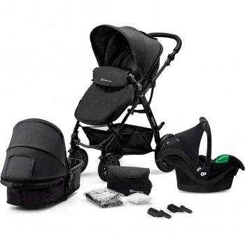 Kinderkraft MOOV 3 en 1 MINK PRO - Carrito convertible con silla de coche I-Size incluida, sistema de viaje completo con góndola y accesorios