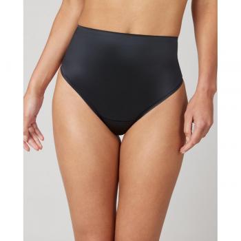 Spanx - Tanga de compresión de talle alto en satén