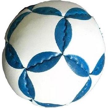 bola que hace juegos malabares pro Tossa blanco / azul 12 caras en cuero, 130g, relleno de arena de plástico triturado +