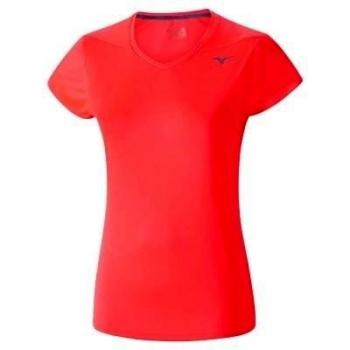 Mizuno Drylite Core Wos Camiseta de Running, Coral Rojo Fiery M