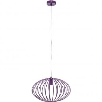 Lámpara colgante Lindby Maivi, púrpura, 40 cm, hierro, jaula, moderna, E27 para salón y comedor