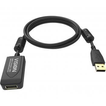 Cable USB 2.0 Activo Vision 5m Negro