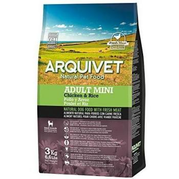 ARQUIVET Adult Mini Pollo y Arroz 3 kg - Pienso Natural Premium para Perros Adultos de Razas pequeñas - Alimento seco para Perros - Croqueta pequeña - Alta digestibilidad, gastrointestinal