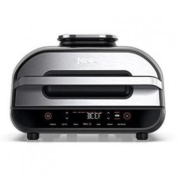 Ninja Foodi MAX [AG551EU] Parrilla y Freidora de Aire con Sonda Digital, 3.8 l, 6 Funciones de Cocción, 2460 W, 3.8 litros, Non-Stick Ceramic Coated, Gris/Plata